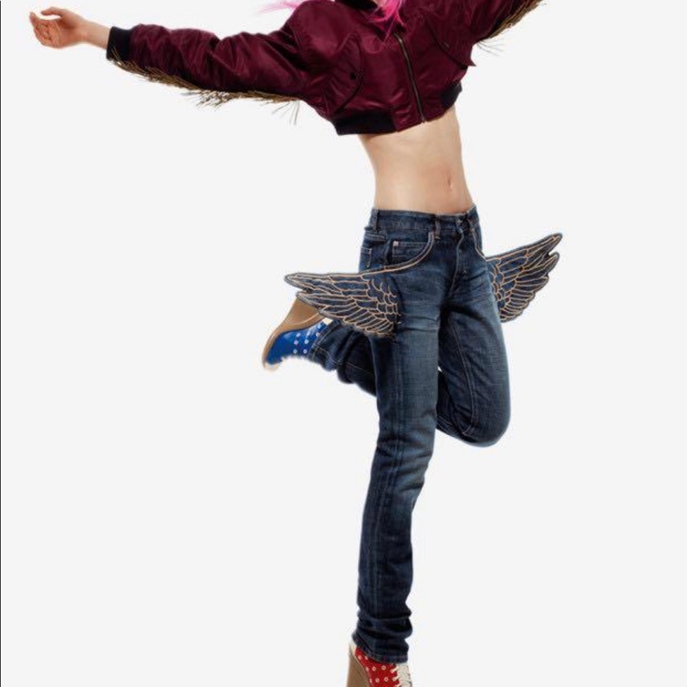 Adidas x Jeremy Scott wings denim jeans rare find 27